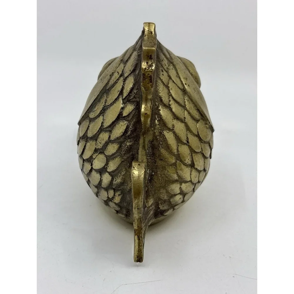 Vintage Solid Brass Happy Koi Fish Ashtray Cigar Open Mouth 1950's Soap Dish
